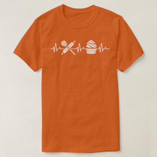 Ecg Heartbeat Grafischer Backgebäck Biscuit B T-Shirt (Design vorne)