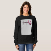 Ecg Heartbeat Graphic Horse Lover Equestrian Rider Sweatshirt (Vorne ganz)
