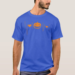 Ecg Heartbeat Halloween Pumpkin Trick Or Treat Sca T-Shirt