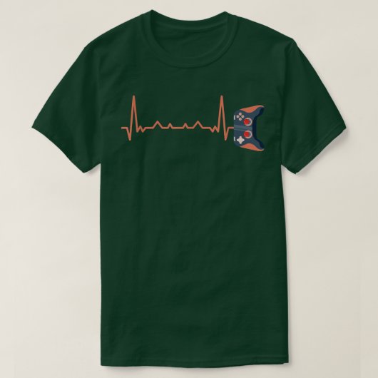 Ecg Heartbeat Video Game Player Gaming Console Pc T-Shirt (Design vorne)