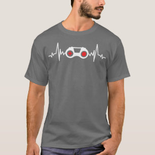 ECG Heartbeat Video Game Player Gaming Gamer Nerd T-Shirt