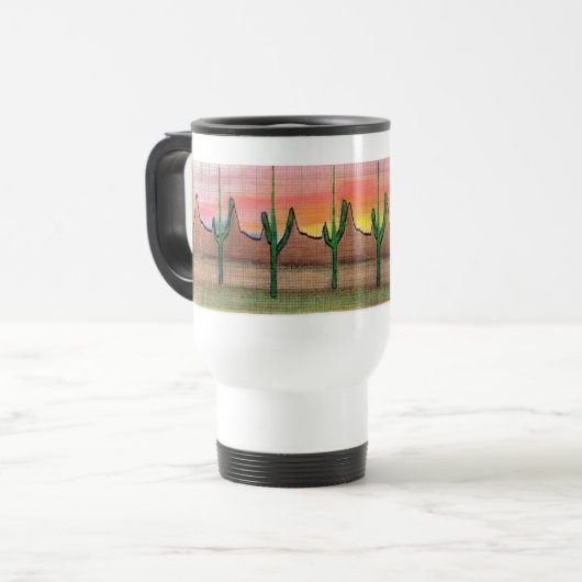 ECG Wüsten-Landschaft auf Reise-Tasse Reisebecher (Vorderseite Links)