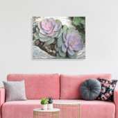 Echeveria auf gepanzerten Leinwand aus Treibholz (Insitu (Wohnzimmer))
