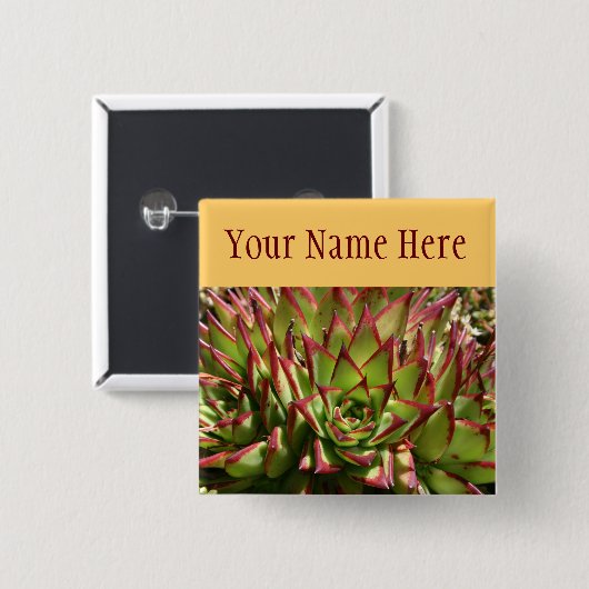 Echeveria Button-zurück Knopf-Namensschild Button (Vorne & Hinten)