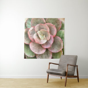 Echeveria Cactus sukkulent Acrylmalerei Wandteppich
