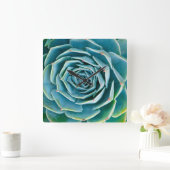 Echeveria-Rosette, Geheimgarten von Marrakesch Quadratische Wanduhr (Zuhause)