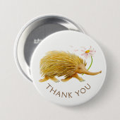 Echidna Aquarell‑Tier Danke‑Button/Abzeichen Button (Vorne & Hinten)