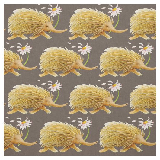 Echidna Aquarellfarben-Muster Kinderzimmer Stoff (Muster)