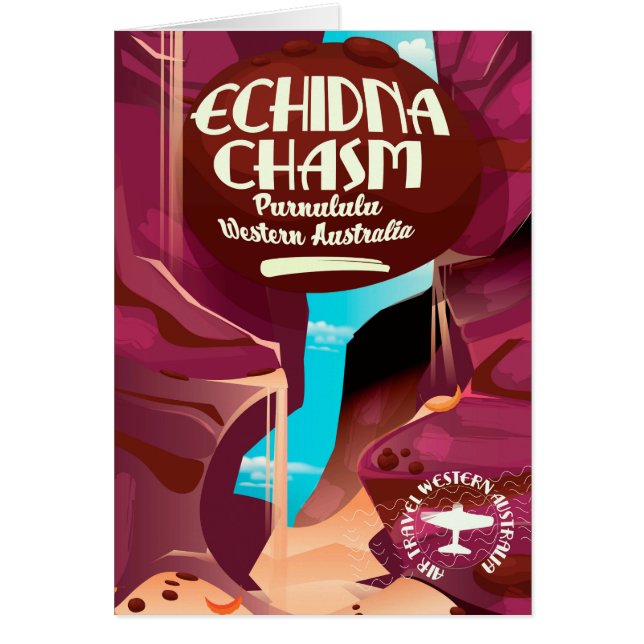 Echidna Chasm Cartoon Reiseplakat (Vorne)
