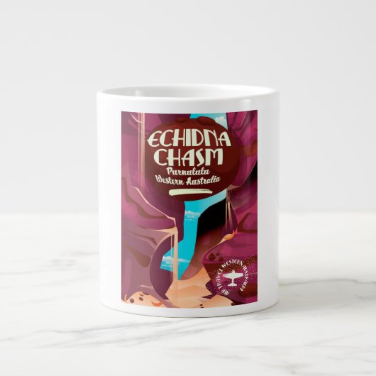 Echidna Chasm Cartoon Reiseplakat Jumbo-Tasse (Vorderseite)