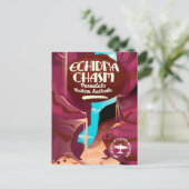 Echidna Chasm Cartoon Reiseplakat Postkarte (Stehend Vorderseite)