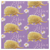 Echidna daisy art animal gemusterte Gewebe Stoff (Nahaufnahme)