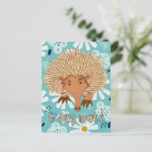 Echidna in Bloom Down Under Greetings Postkarte (Stehend Vorderseite)