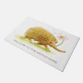 Echidna whimby Animal Water Color Art Brauch Fußmatte (Schrägansicht)