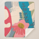 Echinacea Abstrakt Artistic Modern Color Blocks Sherpadecke (Vorderseite)