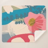 Echinacea Abstrakt Artistic Modern Color Blocks Sherpadecke (Vorderseite (Horizontal))