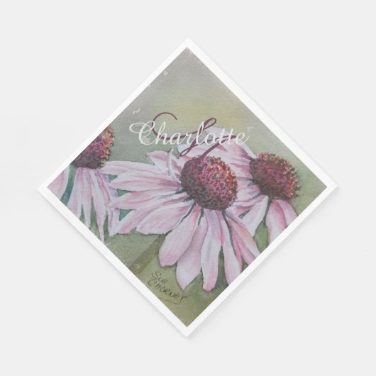 Echinacea Blume Party Serviette (Ecke)