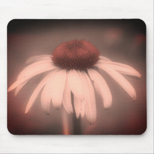 Echinacea-Blüte Vintage Schwarz-Weiß Mousepad