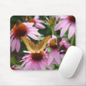 Echinacea Bush Butterflies Mousepad (Mit Mouse)