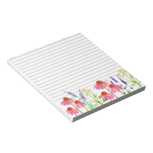 Echinacea Chamomile Lavender Herb Lined Notizblock (angewinkelt)