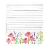 Echinacea Chamomile Lavender Herb Lined Notizblock (Vorderseite)