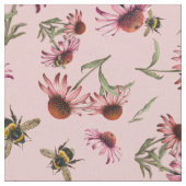 Echinacea Coneflowers Pink Seamless pattern Stoff (Nahaufnahme)