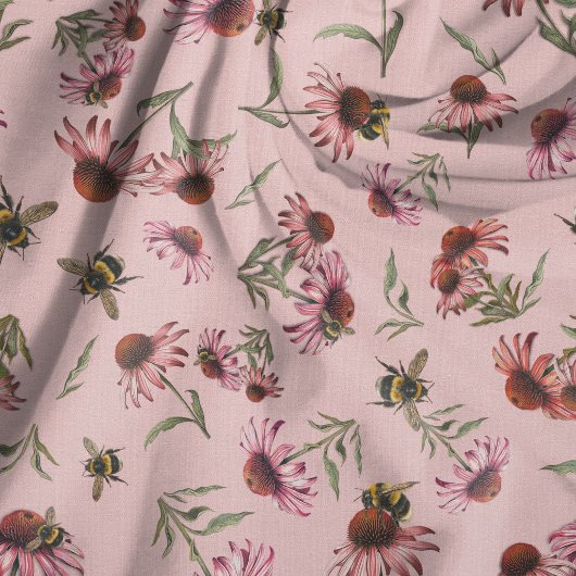 Echinacea Coneflowers Pink Seamless pattern Stoff