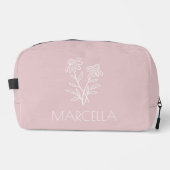 Echinacea Floral Sketch Individuelle Name Waschbeutel (Vorderseite)