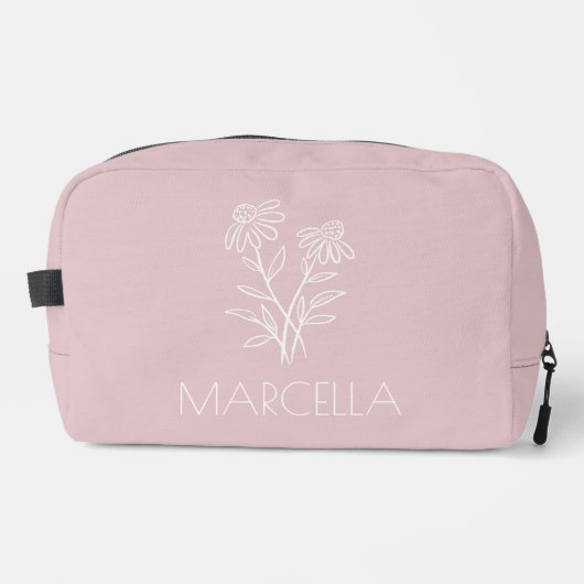 Echinacea Floral Sketch Individuelle Name Waschbeutel (Vorderseite)