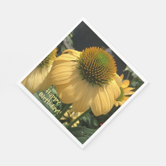 Echinacea Happy Birthday Serviette (Ecke)