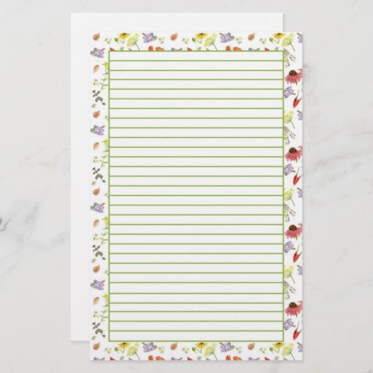 Echinacea Knolic Medicinal Kräuter Lined Briefpapier (Vorne/Hinten)