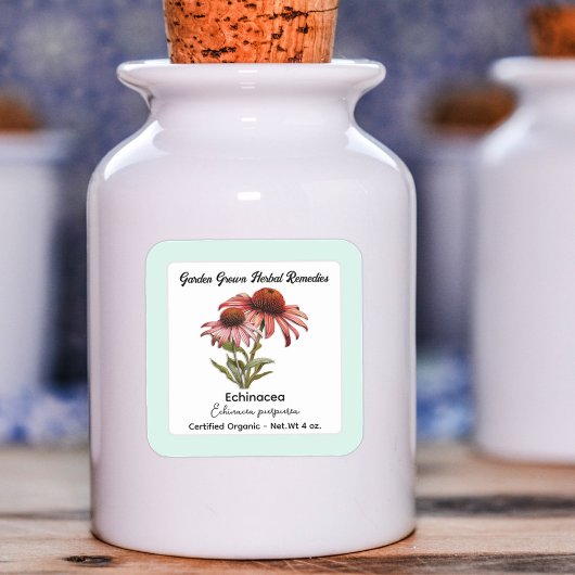 Echinacea Lila Verdickungsmittel Quadratischer Aufkleber