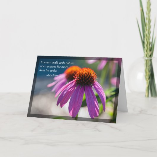 Echinacea Nature Quote Blank Card Karte (Vorderseite)
