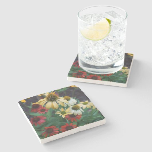 Echinacea-SteinUntersetzer Steinuntersetzer (Seitenansicht)