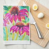 Echinacea Teetuch Geschirrtuch (Viertel Falte)