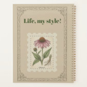 Echinacea Vintage Botanical Gardening Journal Planer (Rückseite)