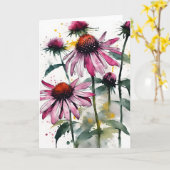 Echinacea - Watercolor flowers Karte (Gelbe Blume)