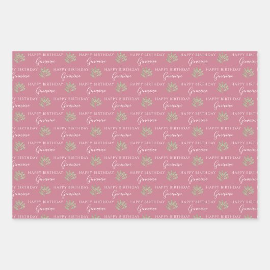 Echinacea Wrapping Paper Flat Sheet Set 3 Geschenkpapier Set (Vorderseite 3)