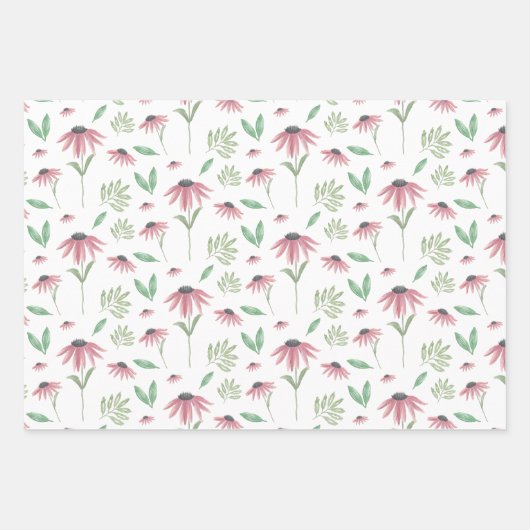 Echinacea Wrapping Paper Flat Sheet Set 3 Geschenkpapier Set (Vorderseite)