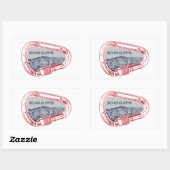 Echo Cliffs California Rock Climbing Carabiner Rechteckiger Aufkleber (Blatt)