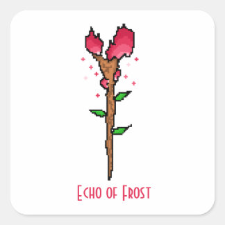 Echo des Frost-Zauberstabs Fantasy Quadratischer Aufkleber