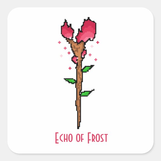 Echo des Frost-Zauberstabs Fantasy Quadratischer Aufkleber (Vorderseite)