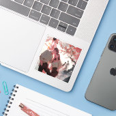 Echo des Schicksals: Ewige Liebe unter Kirschblüte Aufkleber (Laptop mit iPhone)