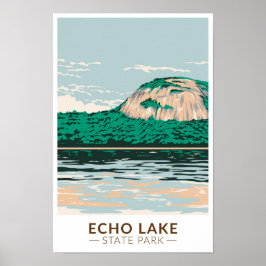 Echo Lake Staat Park New Hampshire Vintag Poster
