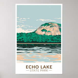 Echo Lake Staat Park New Hampshire Vintag Poster