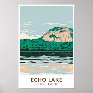 Echo Lake State Park New Hampshire Vintage auf Deu Poster