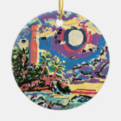 ECHO-Leuchtturm und Logo-Ornament Keramik Ornament (Vorne)