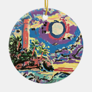 ECHO-Leuchtturm und Logo-Ornament Keramik Ornament