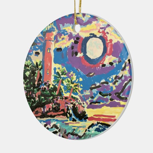 ECHO-Leuchtturm und Logo-Ornament Keramik Ornament (Links)