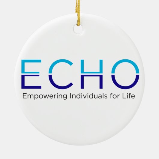 ECHO-Leuchtturm und Logo-Ornament Keramik Ornament (Hinten)